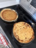 Warm and delicious pies on the stove