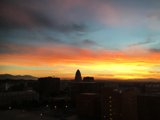 Vibrant Sunset over Los Angeles Skyline