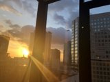 Radiant Skyscrapers at Sunset