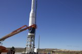 Rocket Launching into the Clear Blue Sky