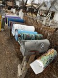 Graffiti-Clad Mailboxes in Madrid, New Mexico