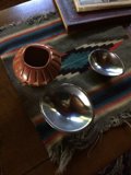 Table Setting with Pottery Bowls and Vase