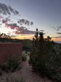 Adobe Home with Majestic Mountain Sunset