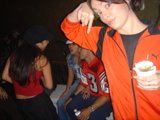 Orange-Jacketed Shannon at the Pub