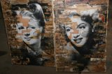 Dual Paintings of Iconic Women on Wooden Boards