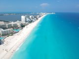 Aerial view of Cancun's stunning coastline