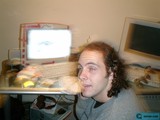 Man working diligently on his computer