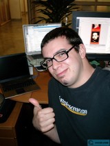 Dave B Gives a Thumbs Up to His Computer