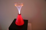 Radiant Red Glass Vase Lamp
