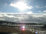 Radiant Sun Rays on the Open Road