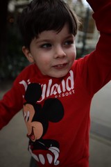Young Boy in Mickey Mouse Disneyland Sweatshirt