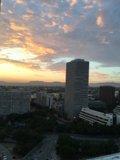 Aerial view of Metropolis at Sunset