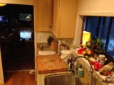 Rustic Kitchen with Natural Wood Flooring and Sink