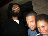 Group Portrait of Three Friends with Photobombers