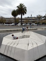 Children Playing on Sunken Circular Plaza Amphitheater