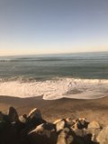 Train Window View of the Majestic Sea