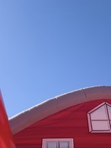 Inflatable Bounce House Against Clear Sky at Dusk