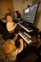 Young Musicians Creating Music in Home Studio