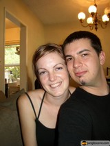 Couple in Love and a Beautiful Chandelier