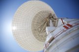 Looking Up at the Goldstone Radio Telescope