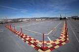Aircraft Carrier Flight Deck with Red Safety Barriers