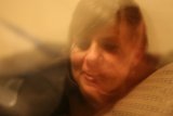 Blurry Bride on her Couch
