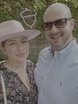 Couple Posing Together at Outdoor Venue