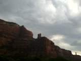 Red Rocks and Cloudy Skies