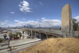 Freeway Bridge over the Urban Landscape