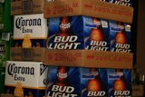 Stack of Corona Beer Boxes