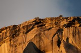 Golden Hour Light on Eroded Sandstone Cliffs