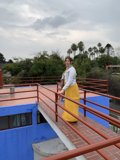 Yellow Skirted Lady on the Bridge