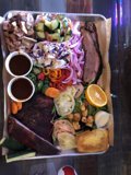 Delicious Lunch Platter with a Glass of Wine