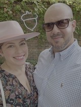 Couple's Casual Portrait at Outdoor Restaurant