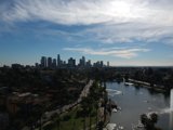 Aerial View of bustling metropolis and waterfront