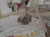Baby's Tummy Time on Colorful Play Mat