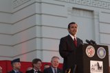 Antonio Villaraigosa Addresses Crowd at Podium