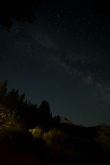 Milky Way Rising Over Mount Lassen at Night