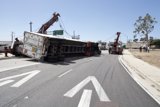Overturned Truck Blocks Traffic