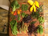 Fresh Cut Vegetables on a Chopping Board