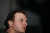 Andy C jams out with headphones