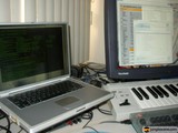 Laptop and Keyboard on Desk