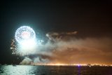 Bursting Fireworks at Twilight