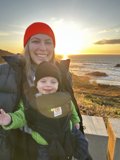 Mother and Child Soak up the Sky and Sea