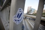 Sticker Symbol on Metal Railing