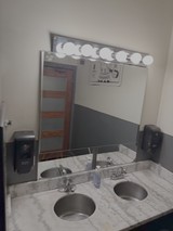 Modern Bathroom Vanity with Hollywood Style Lighting
