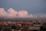 Urban Skyline from Rooftop Loft