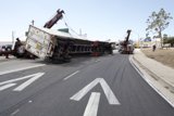 Overturned Truck on the Road
