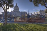 Outdoor Play Area with Office Building in the Background