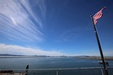 American Flag Over San Francisco Bay from USS Hornet
